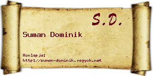 Suman Dominik névjegykártya